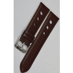 РЕМЕНЬ ITALY 22мм коричневый гладкий с прошивкой и большими дырками №0838